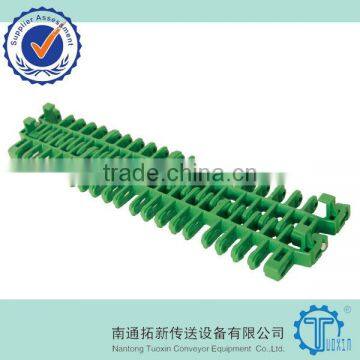 IS615 Radius Flush Grid With Hold-down Edge Plastic Modular Conveyor Belt