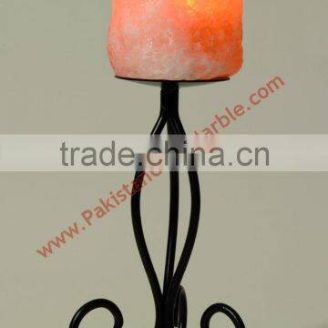 WROUGHT IRON SALT CANDLE HOLDER & TEALIGHTS photo-4