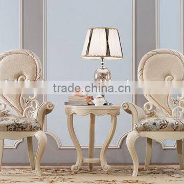 New design solid wood flower hand carving living room fabric leisure armchair