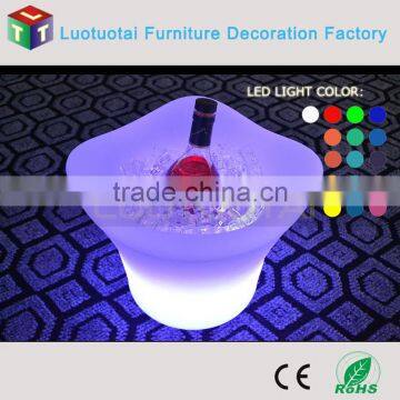 PE plastic whaterproof Illuminated led ice bucket