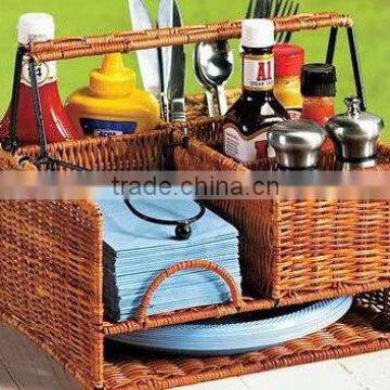 wholesale wicker picnic organizer wicker picnic basket