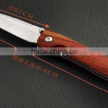 Multifunction Rosewood Handle Folding Knife, Outdoor Survival Hunting Knives photo-4