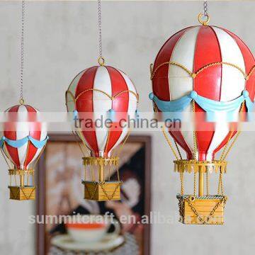 Restaurant ceiling hanging decoration metal 3d hot air balloon decor