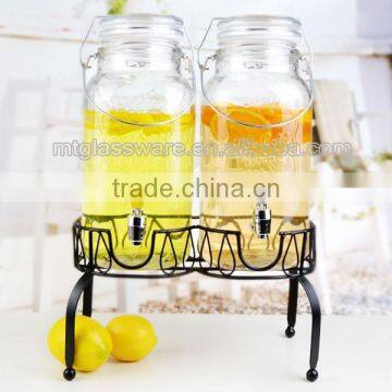 Twins Water Jar Ice Water Jar Juice Glass Dispenser With Metal Stand photo-3