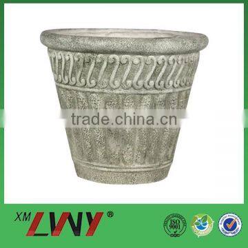 Garden decoration round big plant pots