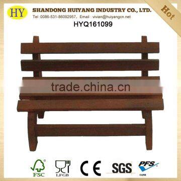 FSC Custom Unfinished Mini Wooden Garden Bench Toy Decor photo-2