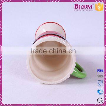 Wine Glass Shape Ceramic Custom Coffee Cup With Handle photo-5
