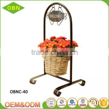 China Most Popular Cheap 100 % Pure Handmade Custom Decorate Wicker Flower Basket With Steel Frame photo-5