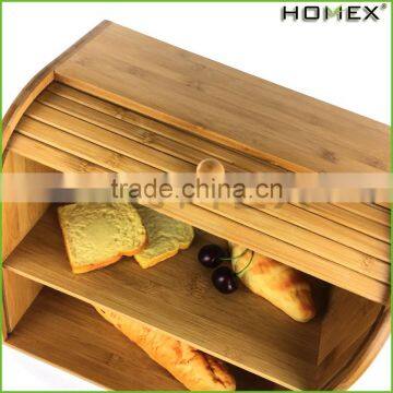 Bamboo storage box for food/ bread box Homex-BSCI