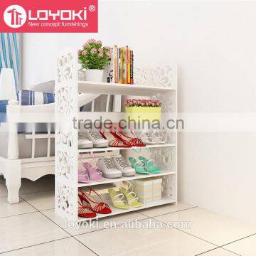 White Wood&Plastic Corner Shelf Home Display Beautiful Shoe Rack photo-2