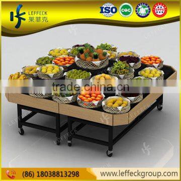 OEM design metallic material vegetable and fruit rack display shelf