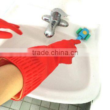 Red Household Rubber Gloves for Washing Bowl/long Latex Gloves Cleaning Gloves photo-3