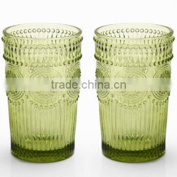 solid green drinking glass