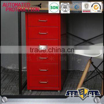 kid furniture make in China 6 metal drawer mobile storage cabinet unit