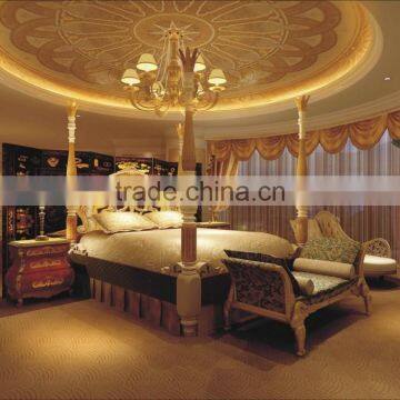 Exquisite Elegant Royal European Style Master Bedroom 3D Interior Rendering Design in Golden White and Blue BF12-03314j photo-6