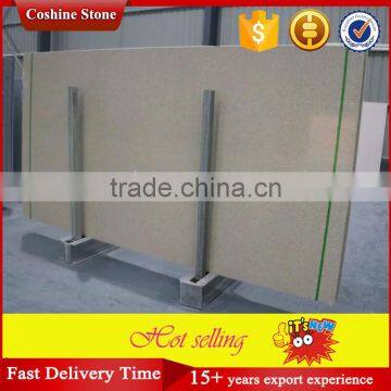 Artificial beige quartz stone slabs for kitchen countertop