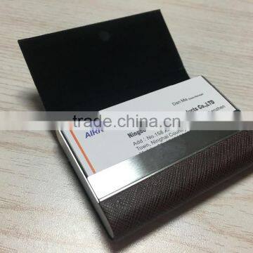 PU Leather&Metal Name Cards Holder Credit Cards Holder Stainless Steel Material Card Holder photo-4