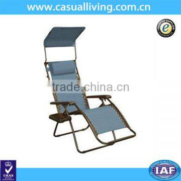 Outdoor leisure beach chair/folding zero gravity chair with sunshade