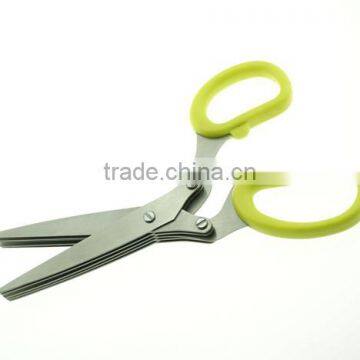 61046 New Design And High Quality Snipping Shearing Plastic Household Kitchen Stainless Steel 5 Blades Herb Scissors photo-2