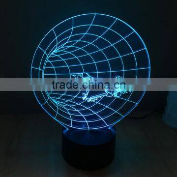 2016 Creative Colorful Touch Panel Round Base Colorful USB 3D Acrylic Lamp Led Night Light for Christmas photo-2