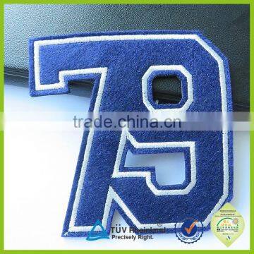 Embroidered numbers design custom iron on jersey numbers