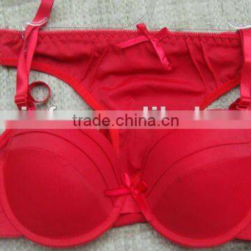 Red concentrate ladies underwear sexy bra and panty new design