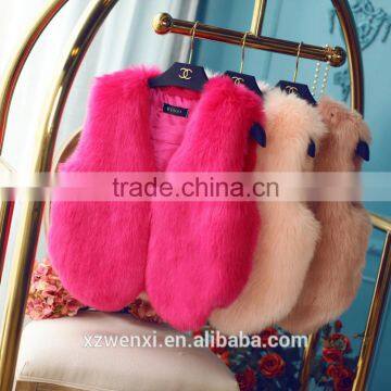 Winter High-grade Candy Color Thick Luxury Lady Short Faux Fox Fur Vest Woman Dress
