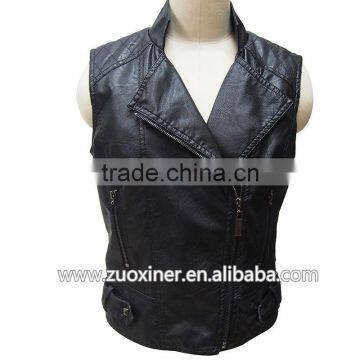 2014 woman sexy new design fashion pu leather vest