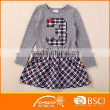 Fashion Child Girl Nice Sweater &Check Dress