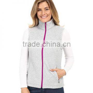 Women Sportwear Comfortable Spring Vest Sleeveless Fleece Sweatshirt With Full Zip photo-3