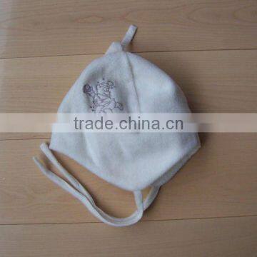 Windproof Striped Promotional Winter Polar Fleece Knitted Kids Hat photo-3