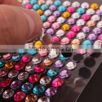 3d Custom Radiant DIY Acrylic Rhinestone Stickers Mobile Phone Crystal Case Self Adhesive Rhinestone Crystal Sticker