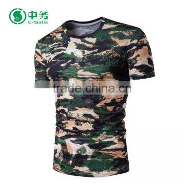 New Style Summer 100% Cotton Short Sleeve Camouflage Printed T Shirt for Men photo-4