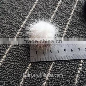 Factory Direct China Supplier Customized Real Mink Fur/ Fox Fur Pom Poms for Decoration 3cm Size
