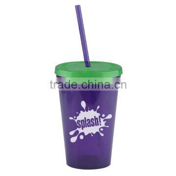 USA Made 16 oz Insulated Tumbler With Straw And Lid - Double-wall, BPA/BPS-free and Comes With Your Logo photo-2