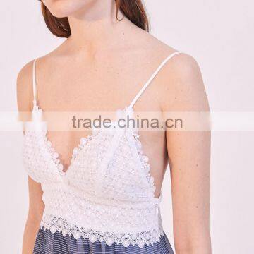 Hot Style Splice Sexy Women Deep V-neck Slip and Ruffled Hem Dress photo-5
