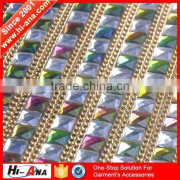 Hi-ana Trim1 One to One Order Fashion Decorative Rhinestone Fabric Trim photo-2