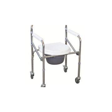 Stainless Steel Wheelchair with Commode