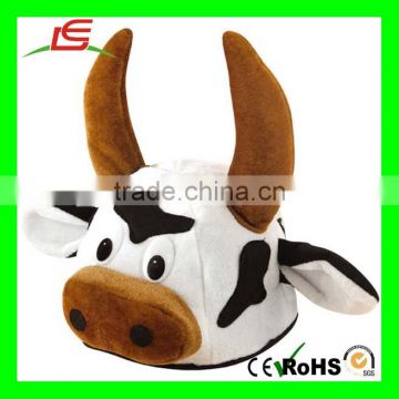 M260 Unisex Novelty Bull Cow Plush Animal Hats