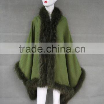 Newest winter high quality cape fur coat poncho for women all around raccoon fur