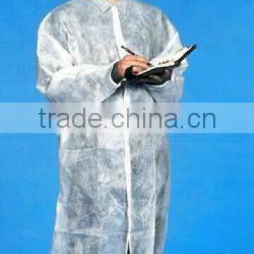 High quality disposable blue/white polypropylene lab coat