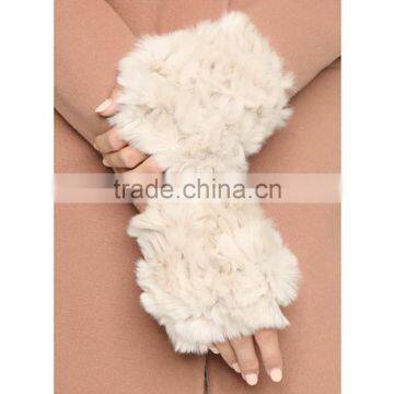 SJ637 New Fashion Lady Cute New Product Rabbit Fur Knitting Fingerless Gloves