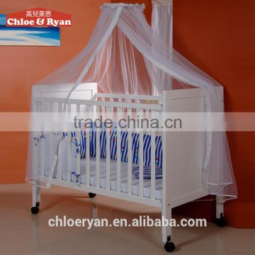 Children's bed wood crib baby bed multifunctional environmental Continental white cradle bed