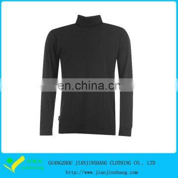 Wholesale Black Color Turtle Collar Polyester Polar Fleece T Shirts Underwear