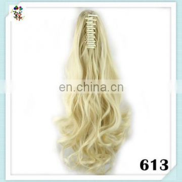 Womens Long Wave Claw Blonde Synthetic Hair Ponytails HPC-0168