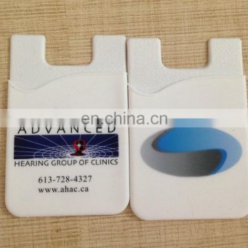 Advertising gift customize logo printing 3m sticker silicone stick-on pocket for mobile phone