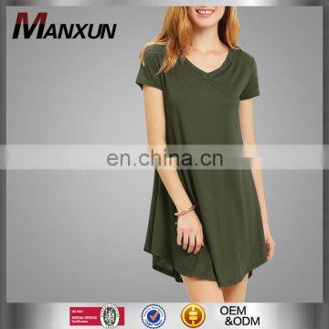 sweetheart olive green tee dress nice short sleeves casual dress