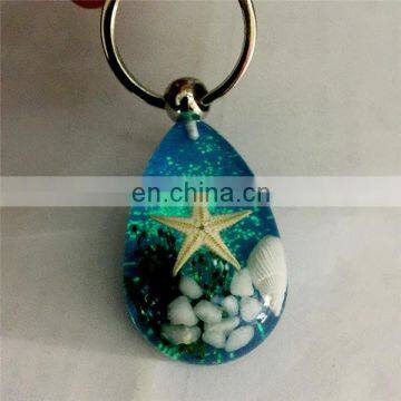 Luminous Stone Accessories Natural Starfish Imitation Amber Car Pendant Accessory Key Chain Ring photo-2