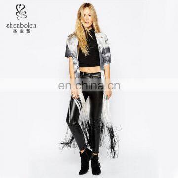 Wholesale Kimono Robe Dress in Tye Dye With Fringing from Dongguan Clothing Manufacturers