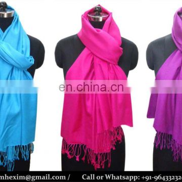 Plain Pashmina wool shawls & scarfs